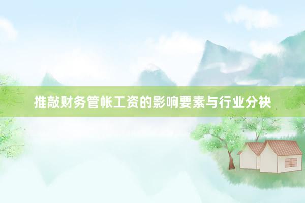 推敲财务管帐工资的影响要素与行业分袂