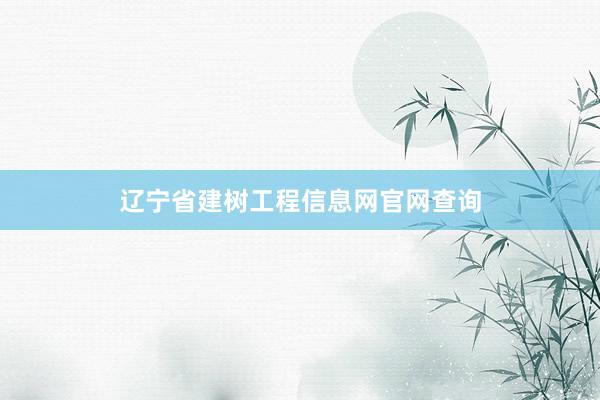 辽宁省建树工程信息网官网查询